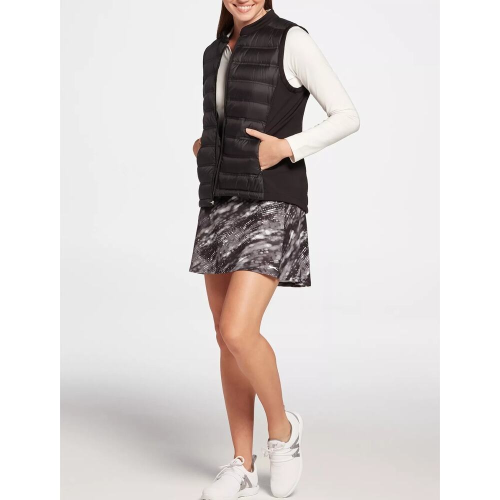 NWT SLAZENGER Tech Down Quilted Black Golf Puffer Vest Womens‎ Size XS MSRP $80